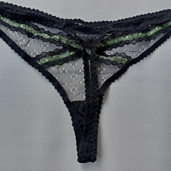 Agent Provocateur Black Green Knickers Forever Thong L Large - Picture 8 of 16